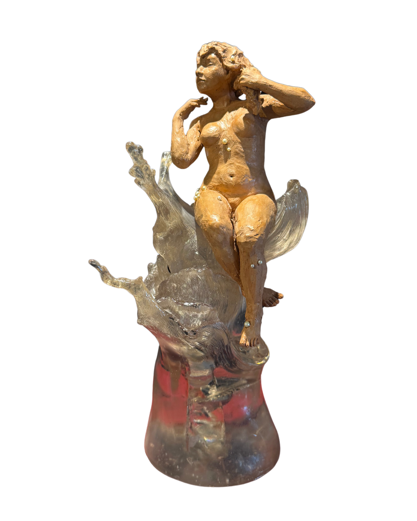 Lote 37 - Karla Aguayo - Perlas / Cerámica, perlas y recina - 42 cm