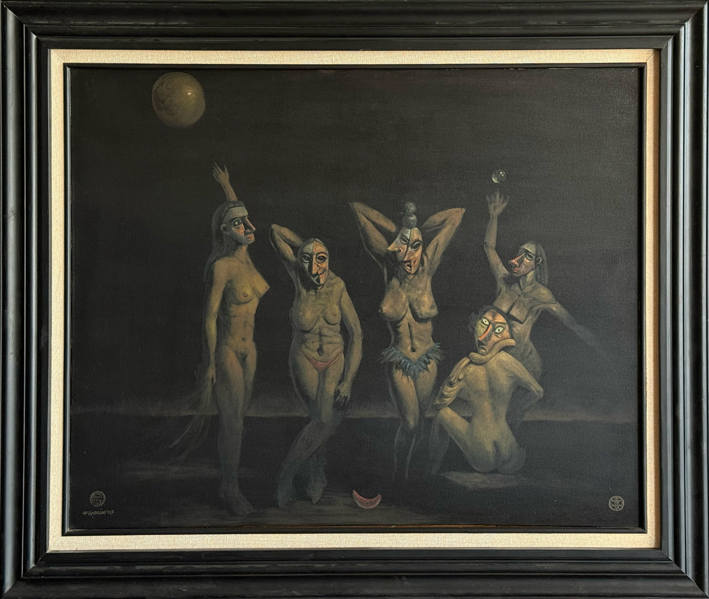 Fernando Garrido – Las señoritas  de la Noche / Óleo sobre tela – 100 x 80 cm – 1/1