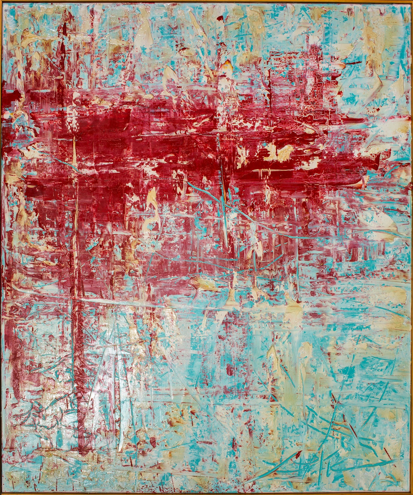 LOTE 040 / Julio Cesar Silva González - Cirros Rojo / Díptico Óleo sobre lienzo - 120 x 100 cm