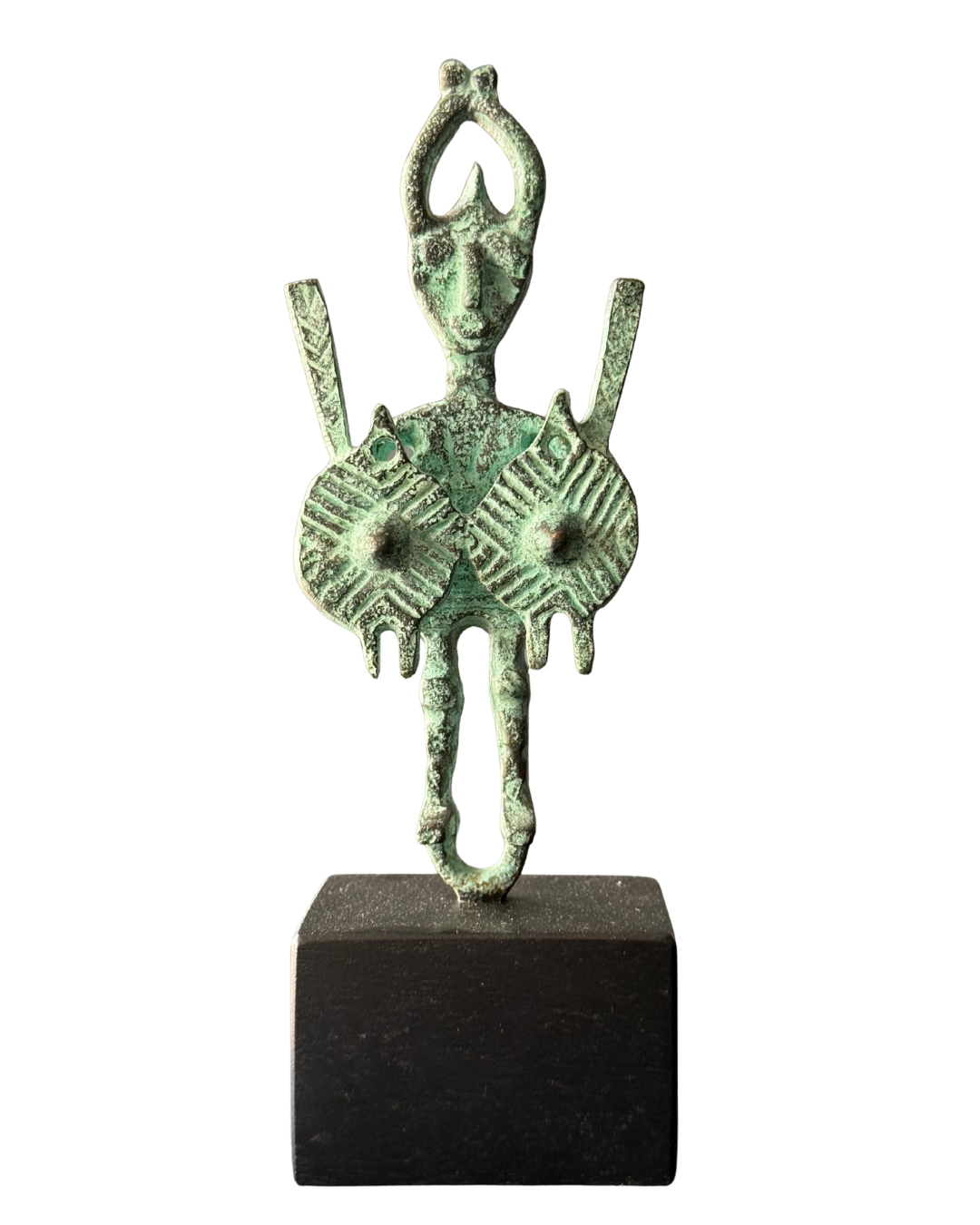 Pieza 19 - Figuras y máscaras de la Sardegna - "guerrero nuragico grande uno" / fundición en bronce - 18 x 7.5 cm