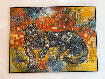Marlinde Von Ruhs – Pantera Negra / Mixta sobre tela – 160 x 120 cm – 1/1