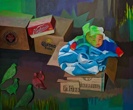 Lote 64: Nicolas Topete  - Cimientos de cartón / Óleo sobre tela  - 100 x 120 cm