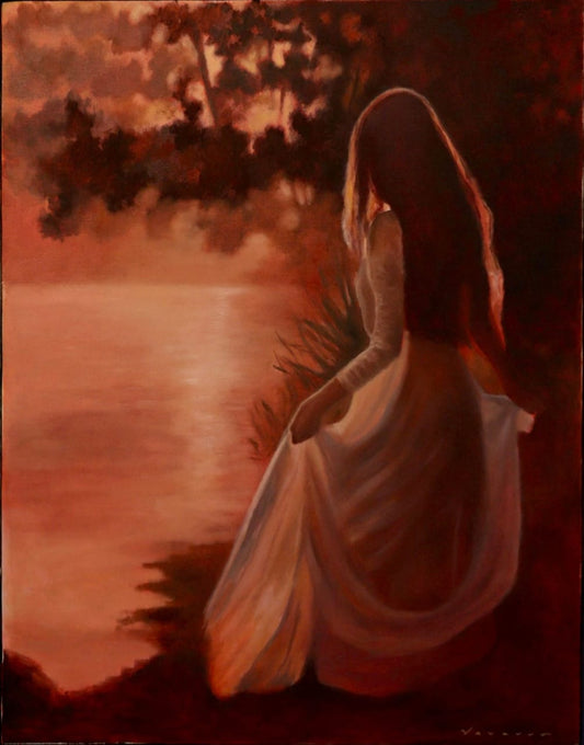 Lote 51: Karla Navarro -  Ocaso / Óleo sobre tela  - 90 x 70 cm