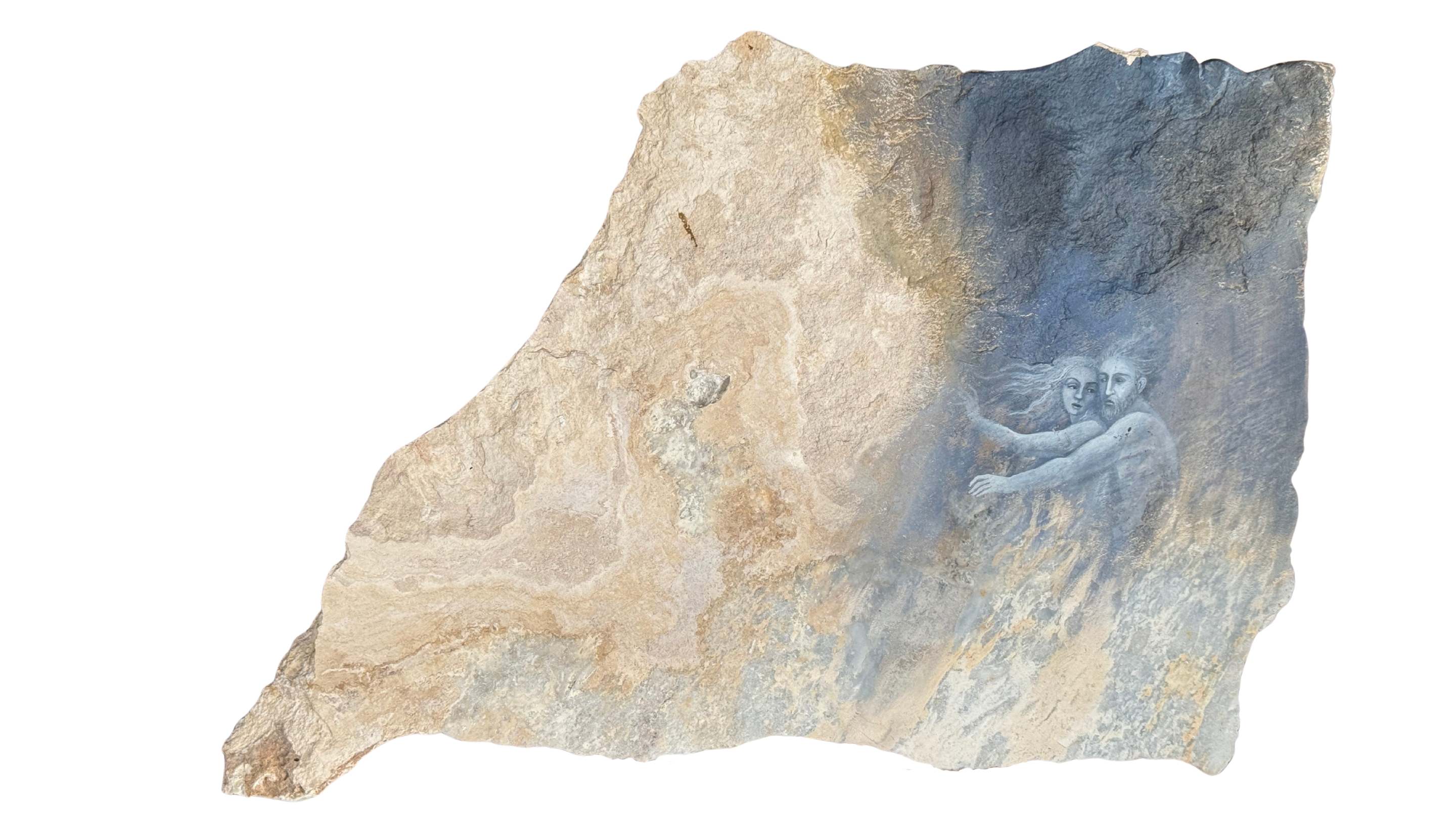 Lucia Maya – Marmol 4 Pareja en el vacio / Óleo sobre marmol – 48 x 31 cm – 1/1