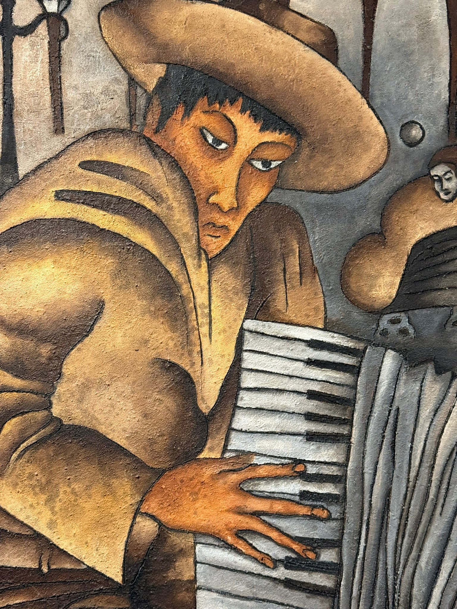 Esteban Arévalo – Músico en Barcelona / Óleo sobre tela – 110 x 135 cm – 1/1