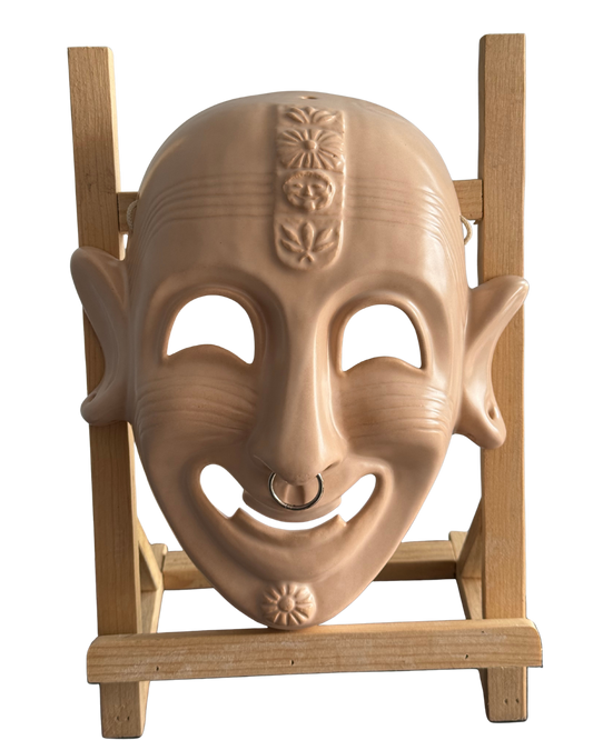 Pieza 2 - Figuras y máscaras de la Sardegna - "máscara Sardonica gigante due" / cerámica vitrata - 25 x 19 cm