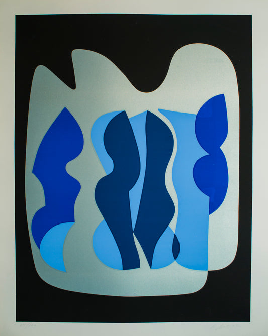 LOTE 027 / Enrique Rico - Azul / Serigrafía - 72 x 57 cm