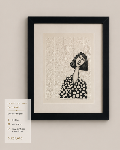 Laura Castellanos – Serenidad / Grabado sobre papel – 39 x 29 cm – 14/30