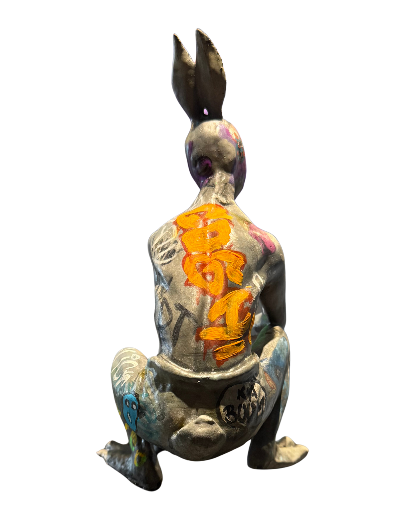 Lote 54 - Goghi Escobedo - Alter ego (intervención única) / Resina policromada - 21 x 14 x 12 cm