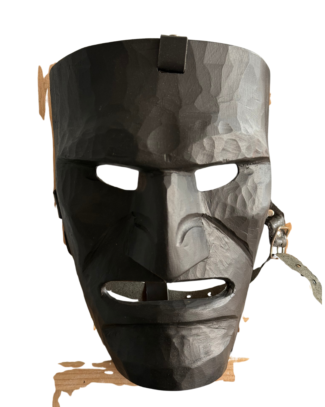 Pieza 8 - Figuras y máscaras de la Sardegna - "máscara mamutone due" / talla en madera - 22 x 14 cm