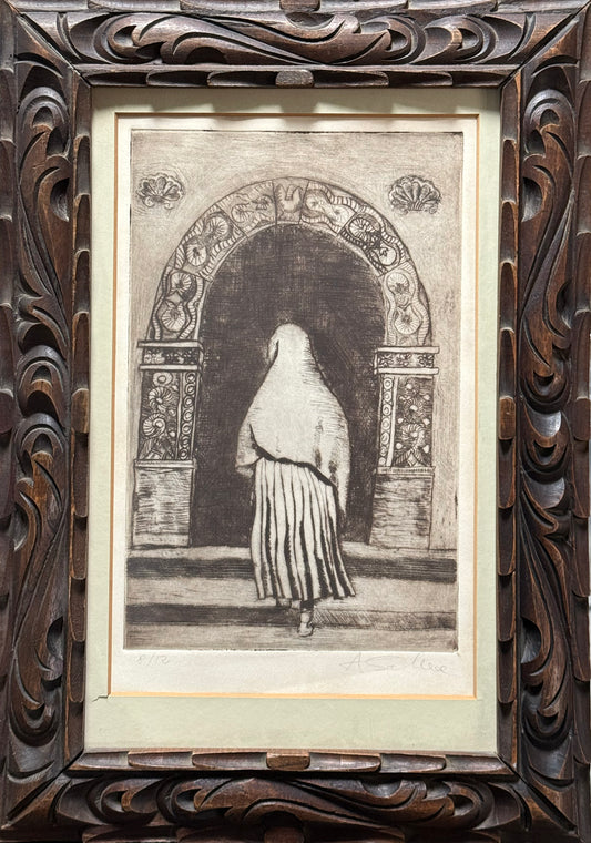 Lote 08 - Alfredo Zalce - Entrando a la hacienda / Grabado - 34 x 21 cm