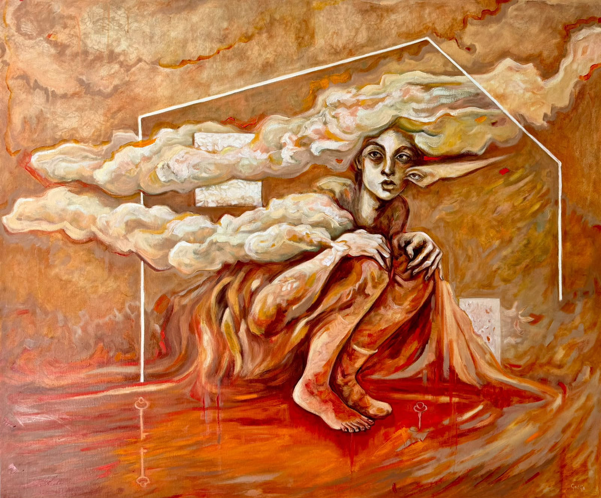 Jessica Gadga – Custodia del origen  / Óleo  sobre Tela  – 100 x 120 cm – 1/1