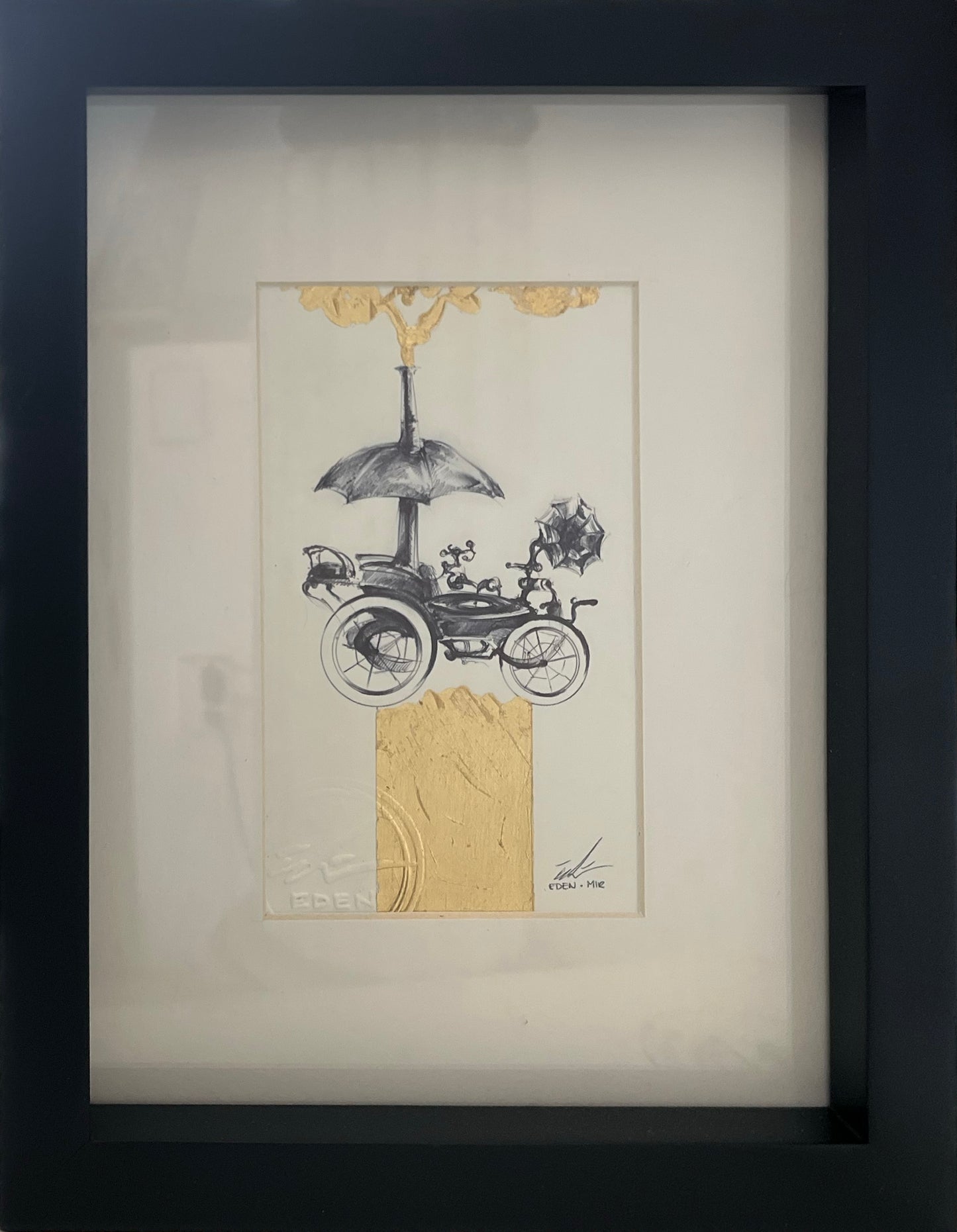 Eden Mir  – Audiomóvil / Tinta sobre papel – 15 x 9 cm – 1/1