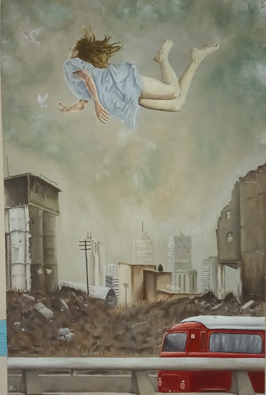 Lote 63: Juan Carlos Monroy - Paliativo para olvidar  / Mixta sobre madera - 122 x 80 cm