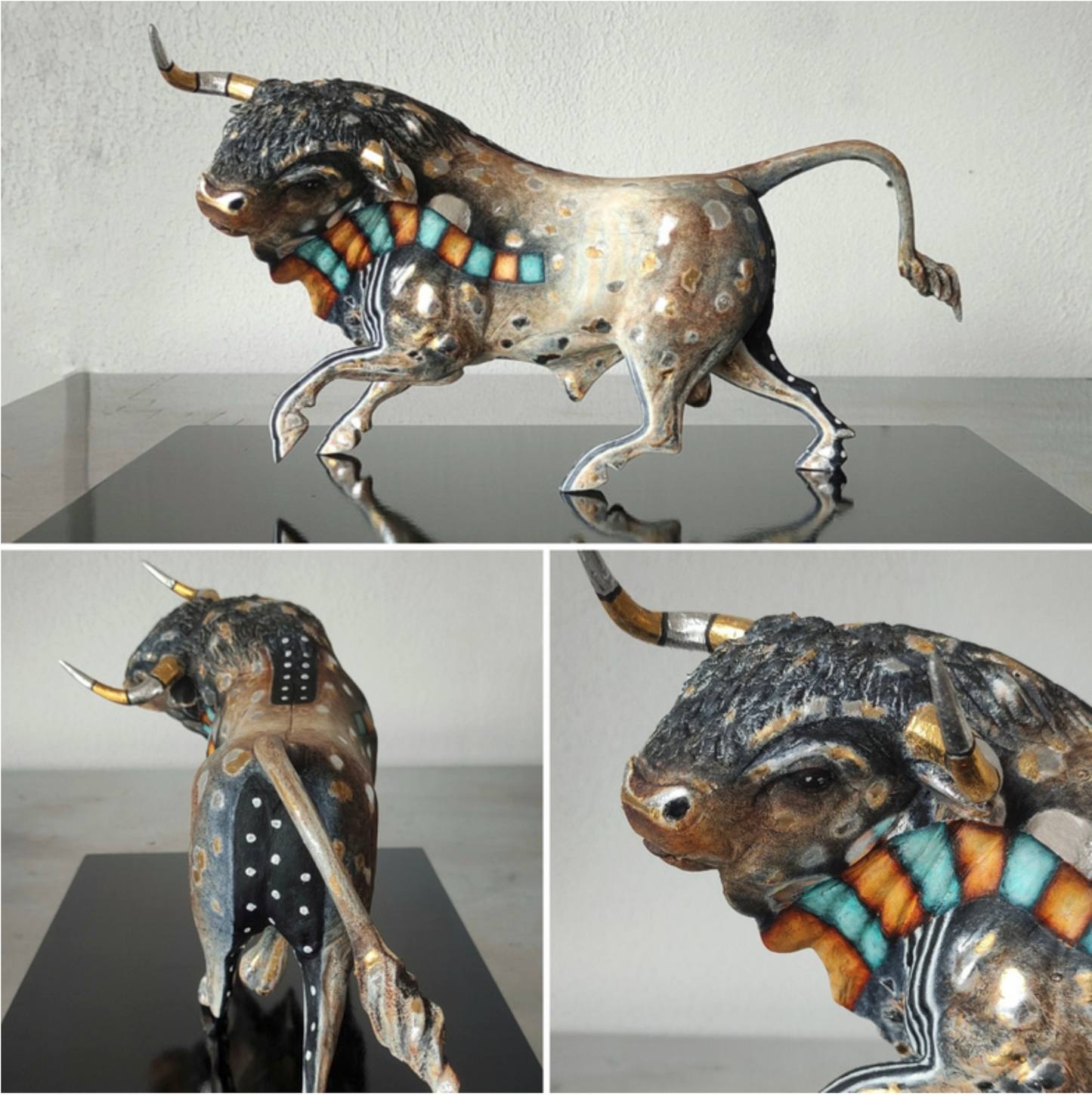 Lote 26: Juan Carlos Abreu - De la serie Albus / Mixta sobre madera policromada - 44 x 19 x 22.5 cm