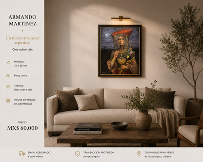 Armando Martinez – Un nuevo amanecer espiritual / Óleo  sobre tela – 65 x 75 cm – 1/1