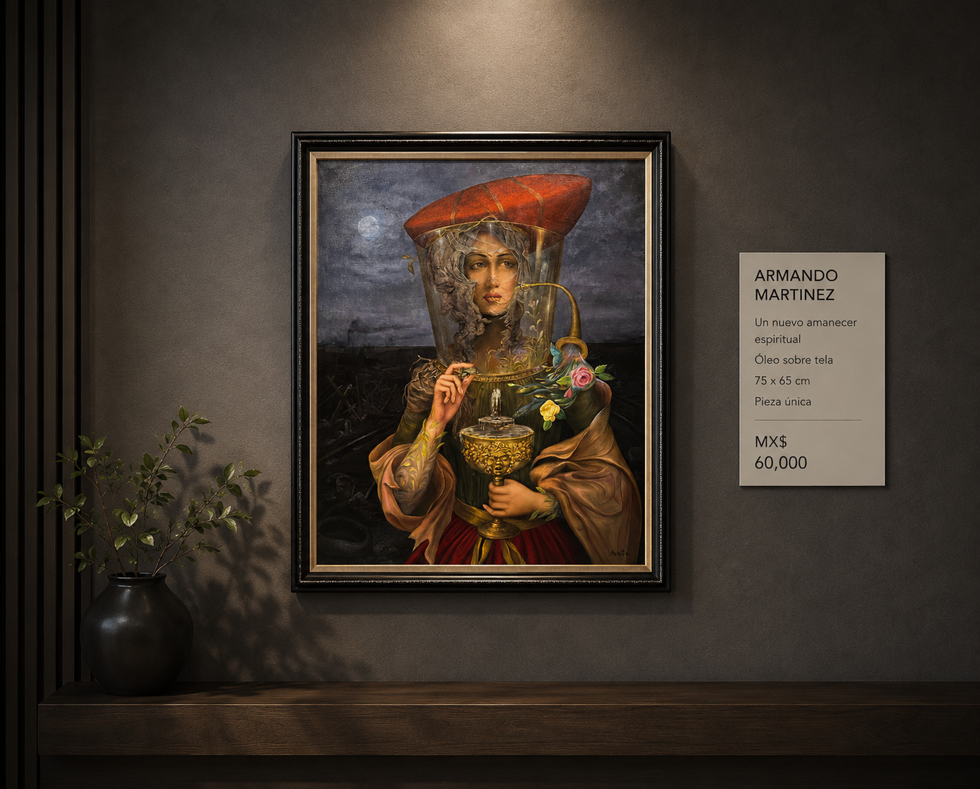 Armando Martinez – Un nuevo amanecer espiritual / Óleo  sobre tela – 65 x 75 cm – 1/1