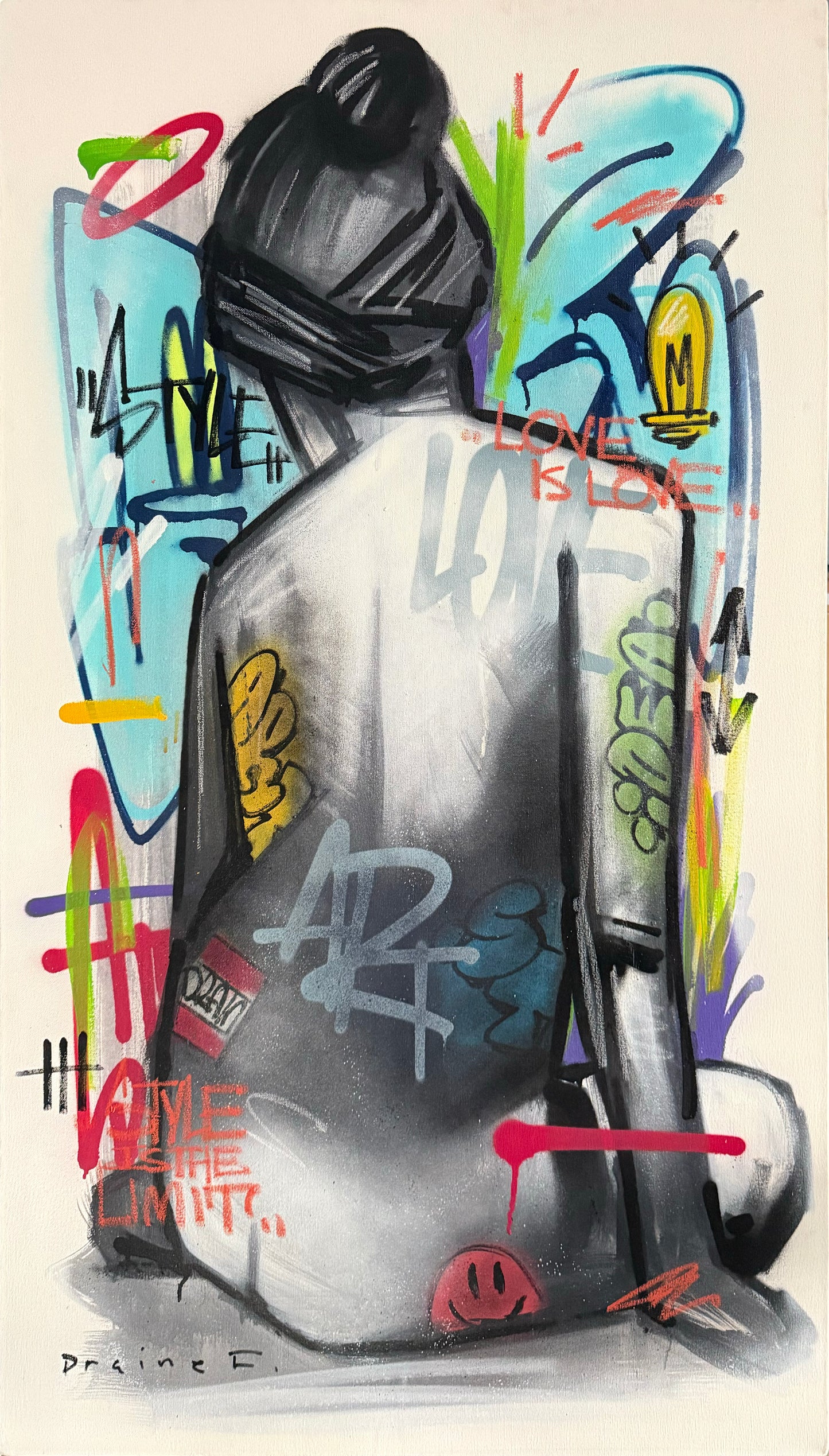 Draine Flores – Desnudo de espaldas / Mixta sobre tela  sobre - – 70 x 136 cm – 46023