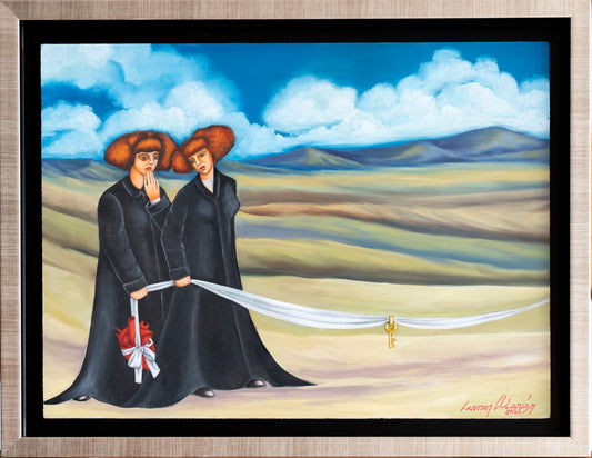 Lote 28 - Carmen Alarcon - Corazón prisionero / Óleo sobre tablero - 30 x 40 cm