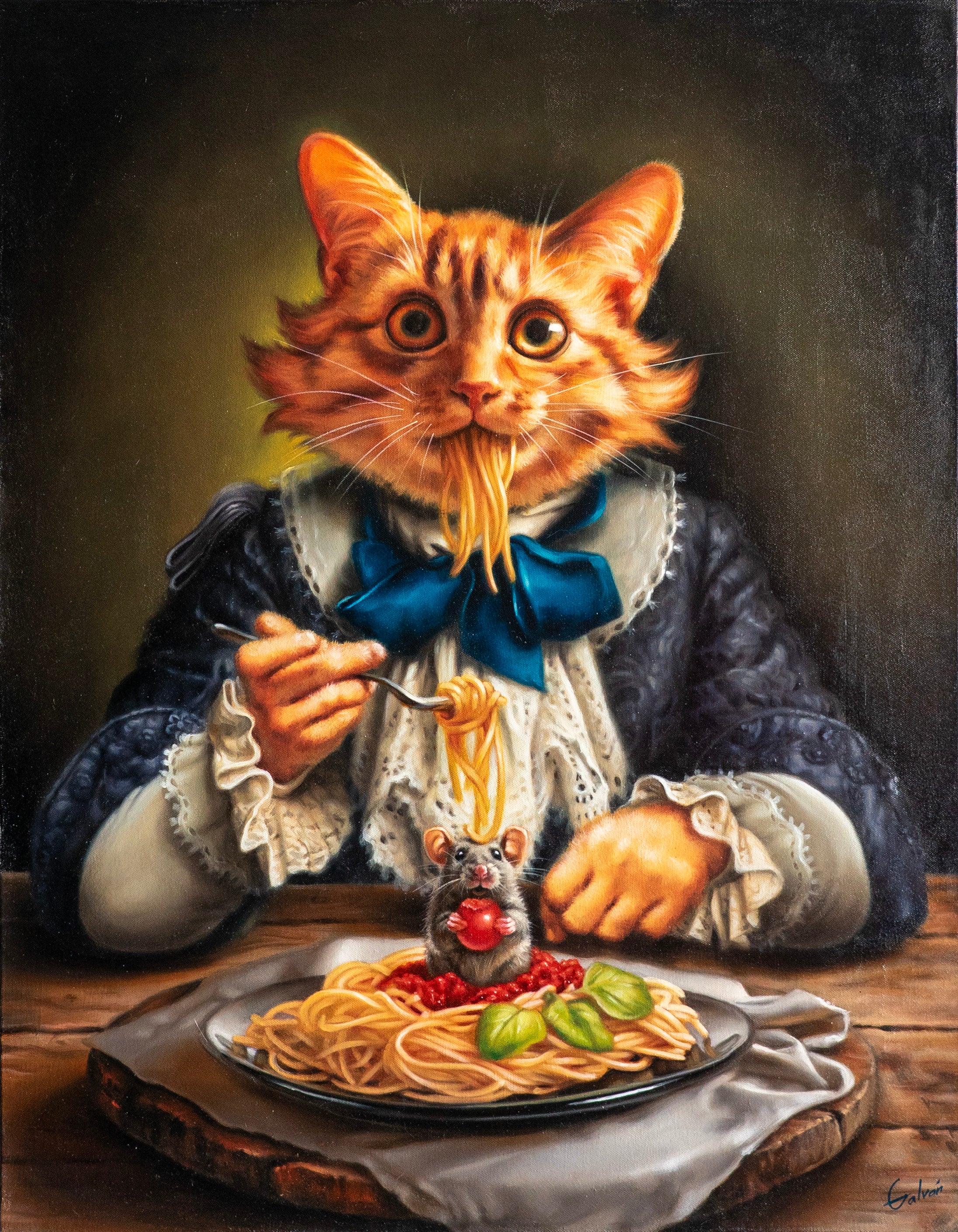 José Luis López Galván – Ratón en la sopa / Óleo sobre tela – 70 x 90 cm – 1/1