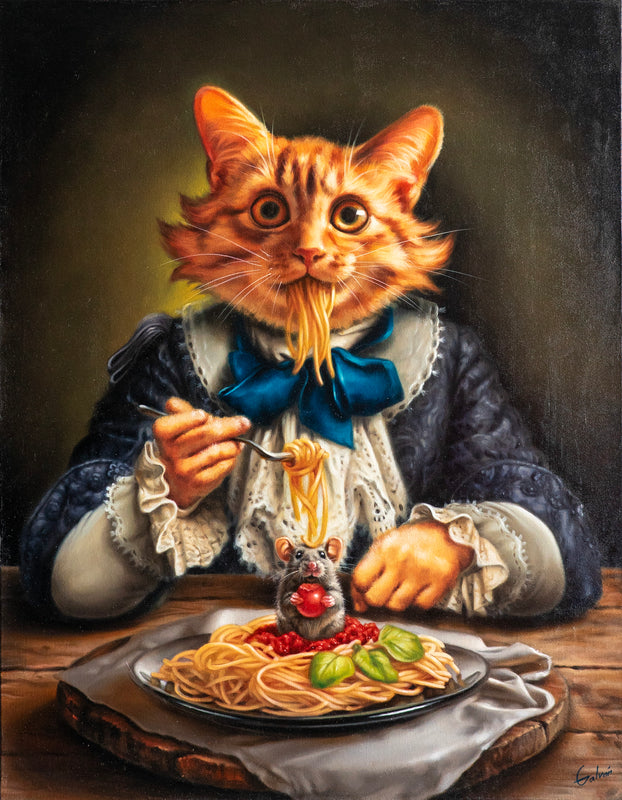 José Luis López Galván – Ratón en la sopa / Óleo sobre tela – 70 x 90 cm – 1/1