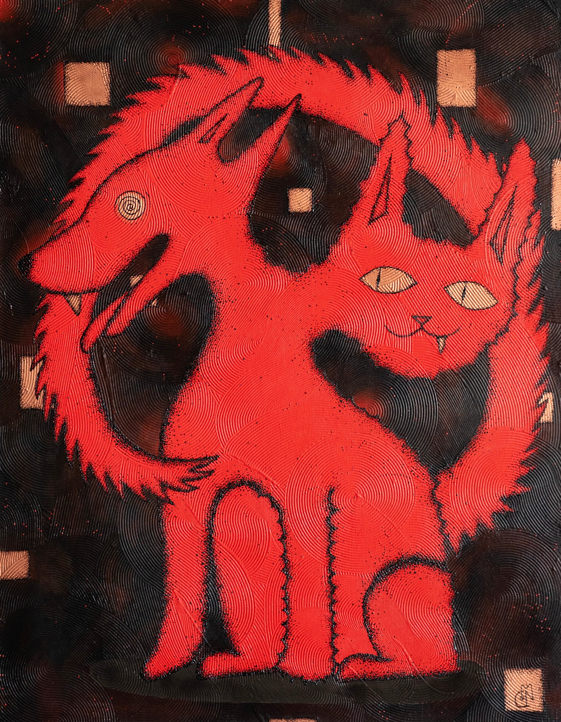 Sofi Navarro – Mascota bicéfala / mixta  sobre tela – 70 x 90 cm – 1/1