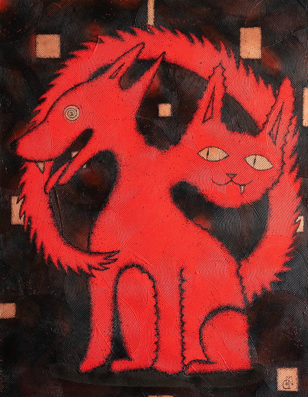 Sofi Navarro – Mascota bicéfala / mixta  sobre tela – 70 x 90 cm – 1/1