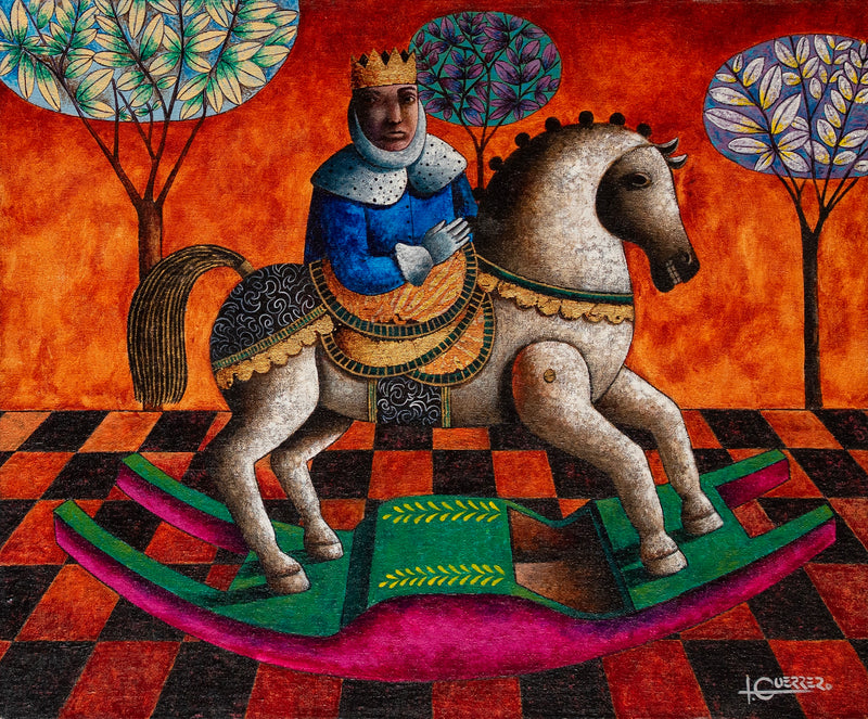 Ignacio Guerrero - Cabalgando entre arboles / Acrílico sobre tela - 60 x 50 cm