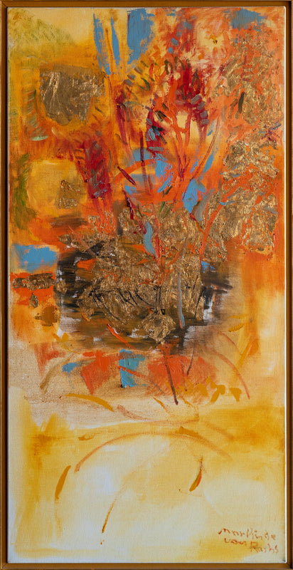 Marlinde Von Ruhs - Otoño / Óleo y hoja de oro sobre tela - 60 x 120 cm
