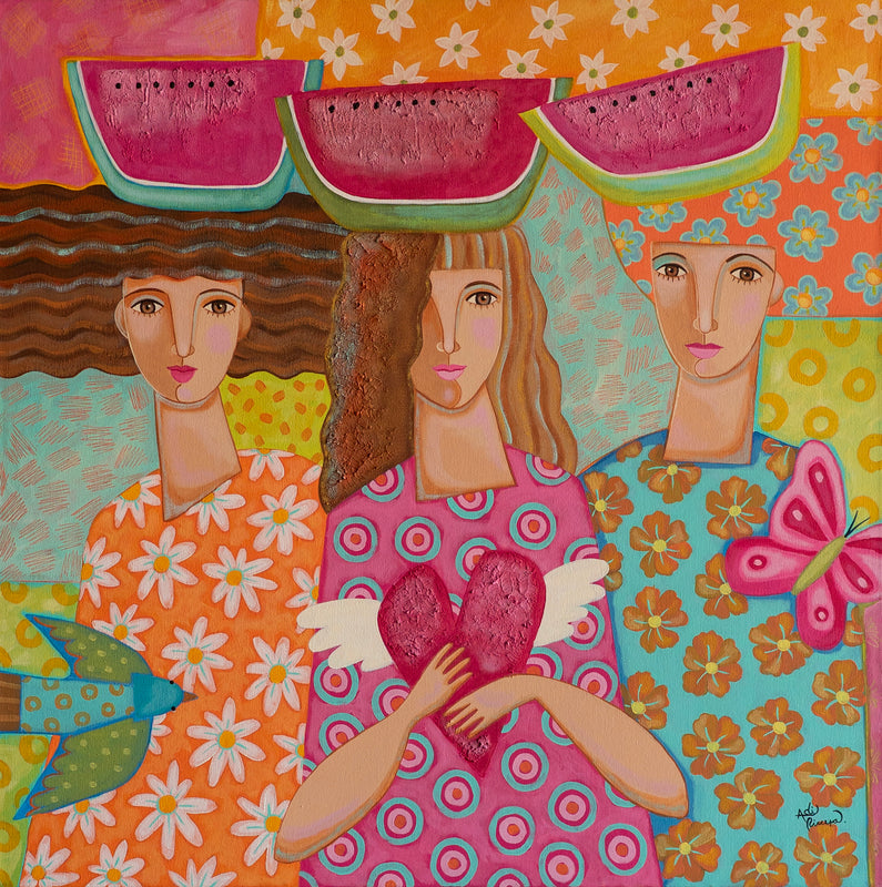 Adi Rivera – Las Tres Sandías / Acrílico sobre tela – 80 x 80 cm – 1/1