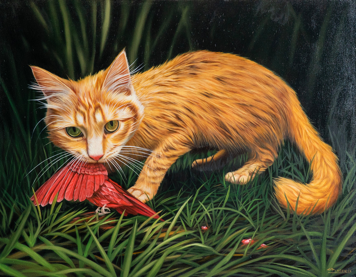 Cesar Plascencia – El último vuelo del rubí / Óleo sobre lienzo – 90 x 70 cm – 1/1