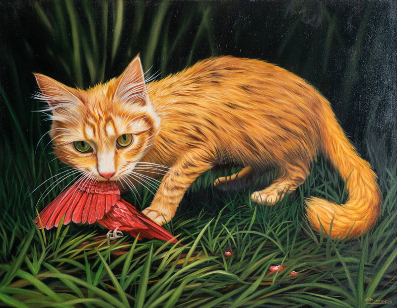 Cesar Plascencia – El último vuelo del rubí / Óleo sobre lienzo – 90 x 70 cm – 1/1
