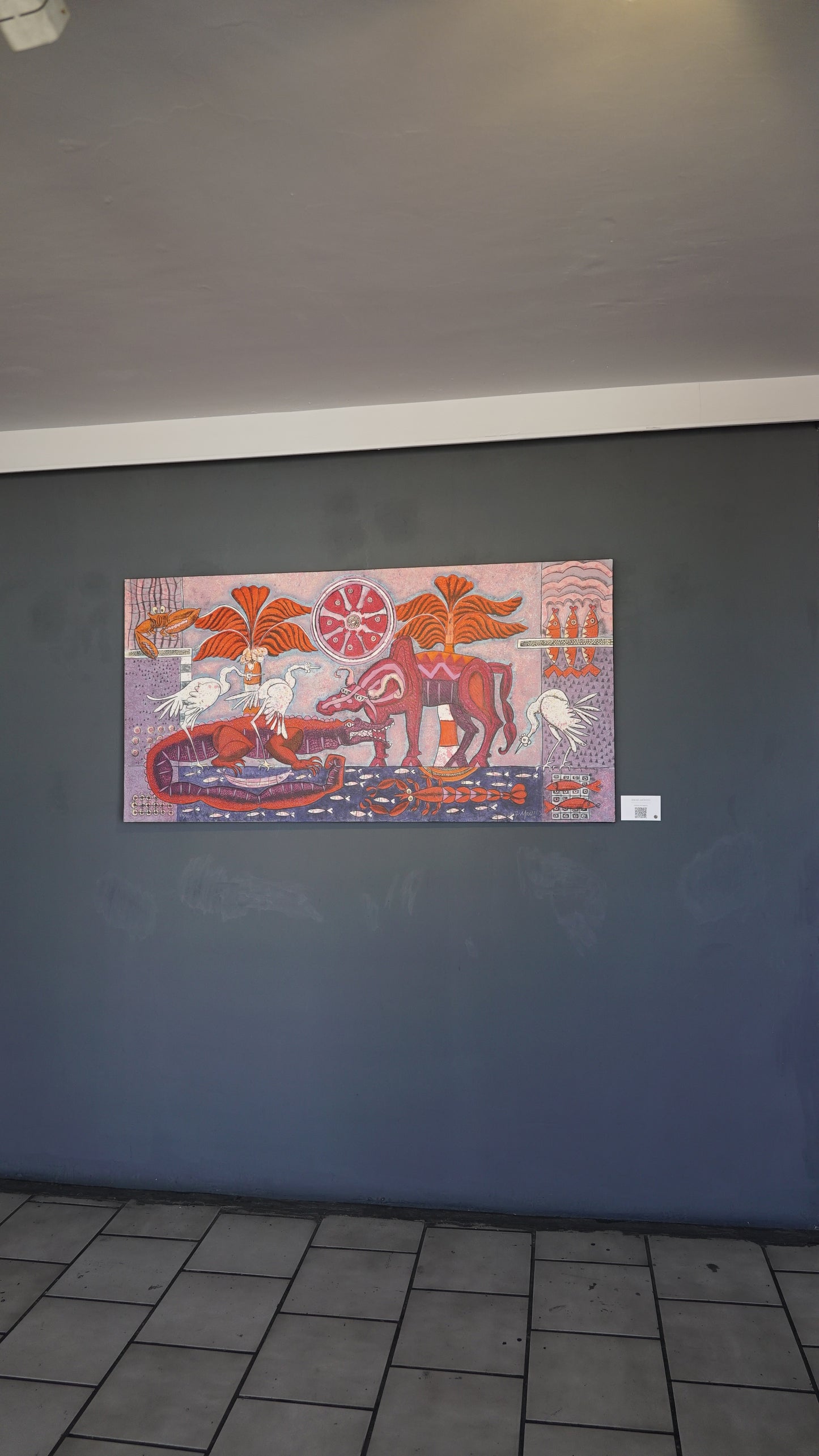 Ixrael Montes - Hábitat de lagarto / Mixografia sobre papel - 146 x 74 cm - 1/1