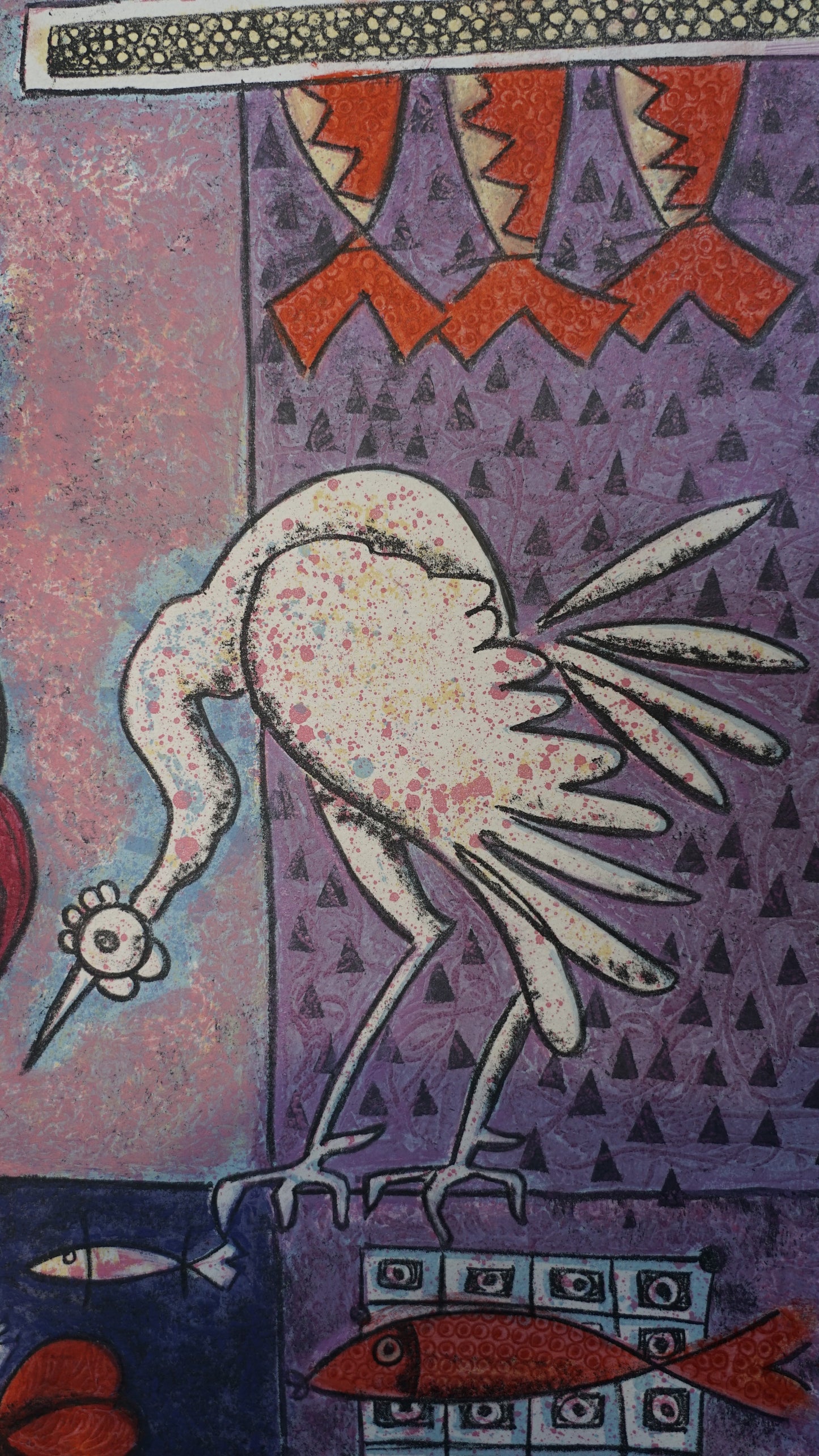 Ixrael Montes - Hábitat de lagarto / Mixografia sobre papel - 146 x 74 cm - 1/1