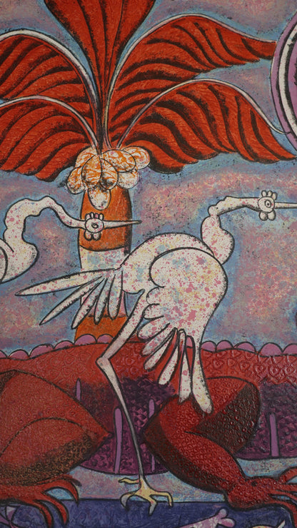 Ixrael Montes - Hábitat de lagarto / Mixografia sobre papel - 146 x 74 cm - 1/1