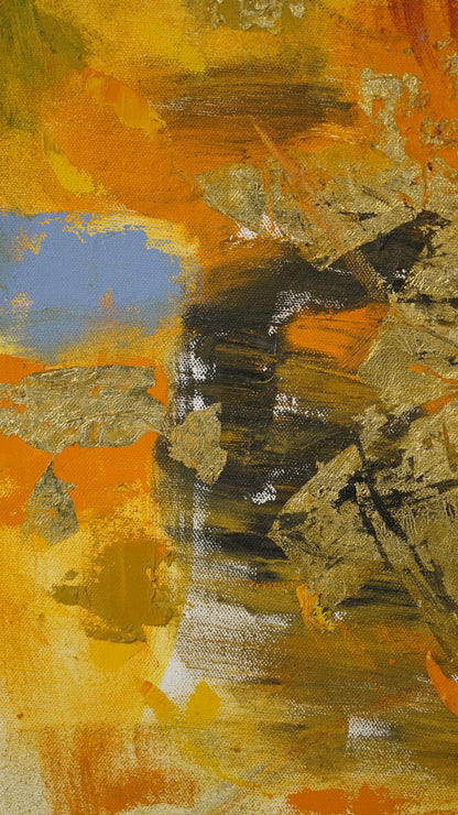Marlinde Von Ruhs - Otoño / Óleo y hoja de oro sobre tela - 60 x 120 cm - 1/1