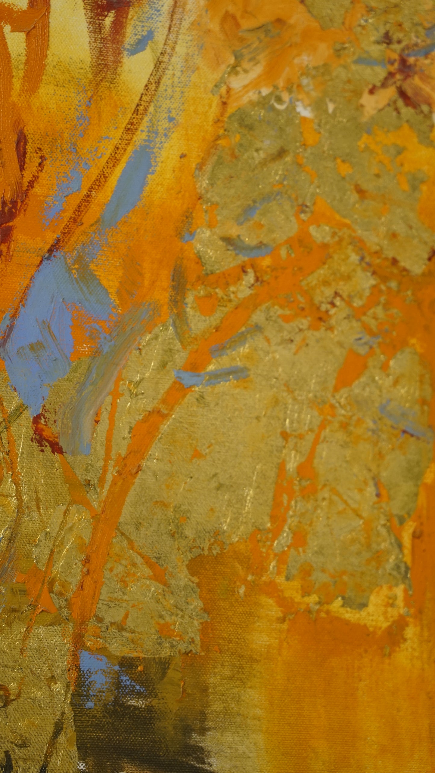 Marlinde Von Ruhs - Otoño / Óleo y hoja de oro sobre tela - 60 x 120 cm - 1/1