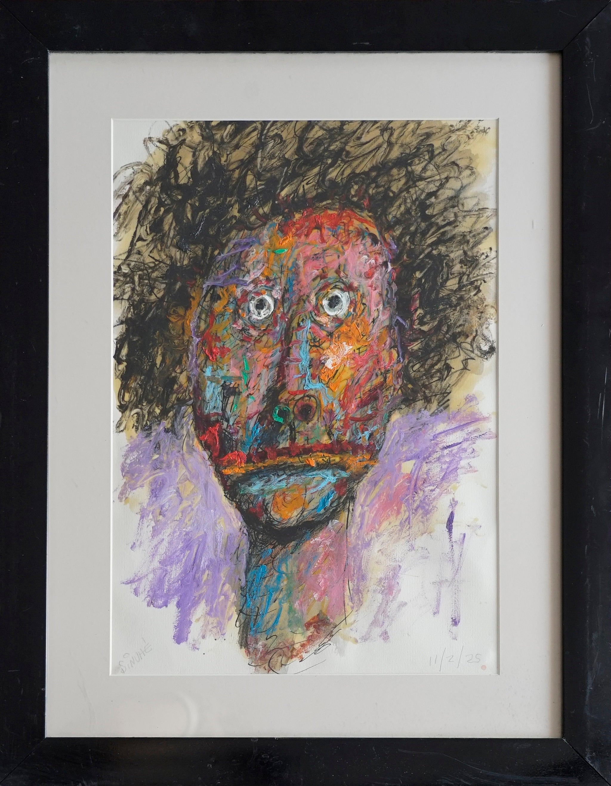 Sinuhe Villegas – ST. Rostro fondo morado sin camisa / Oleo  sobre - – 33 x 47 cm – 1/7