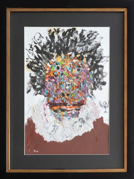 Sinuhe Villegas – ST. Cara abstracta camisa cafe / Oleo  sobre - – 33 x 48 cm – 1/7