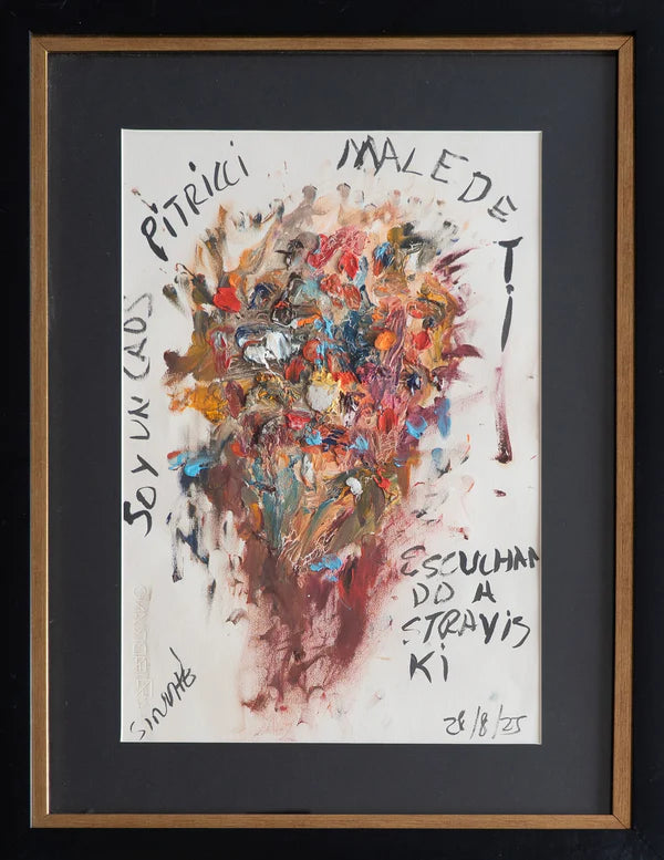 Sinuhe Villegas  - ST. Soy un caos escuchando straviski / Òleo  sobre tela  - 33 x 44 cm