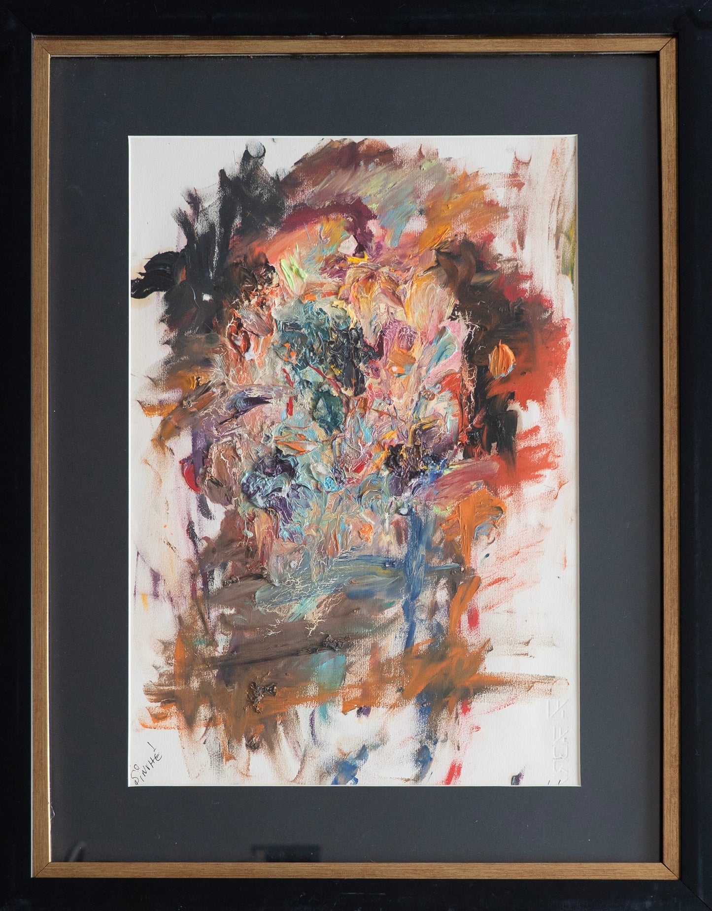 Sinuhe Villegas – ST. Fondo blanco con pinceladas  / Oleo  sobre - – 33 x 48 cm – 1/7