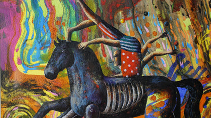 Ignacio Guerrero  - Malabarista alucinado / Acrílico sobre papel  - 60 x 50 cm