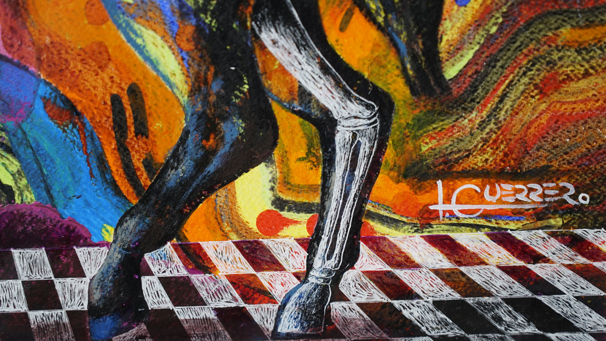 Ignacio Guerrero  - Malabarista alucinado / Acrílico sobre papel  - 60 x 50 cm
