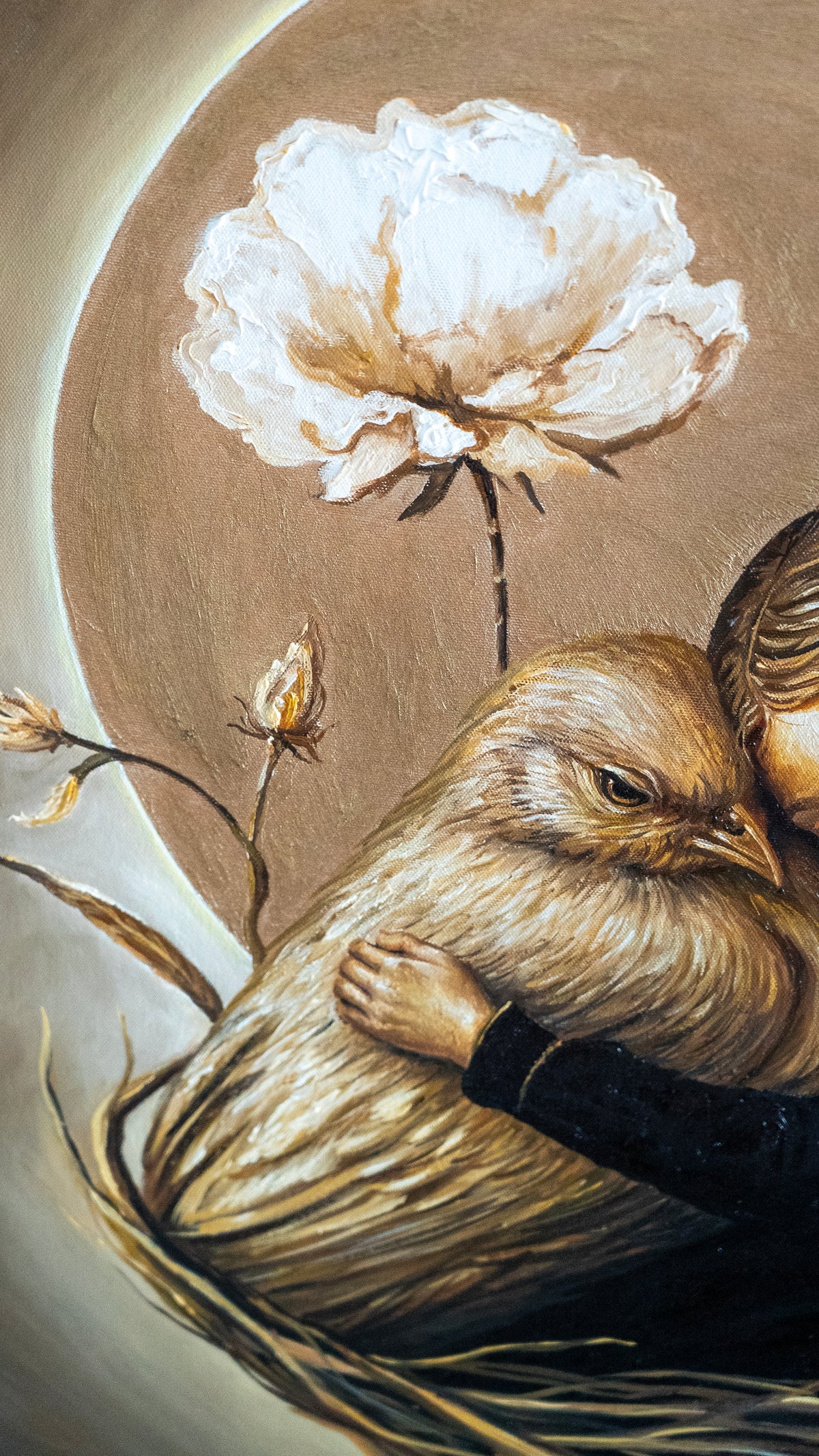 Aram Cortes - El abrazo del silencio / Óleo sobre tela  - 80 x 80 cm