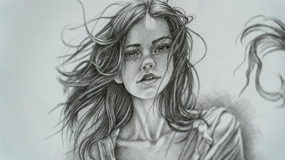 Odín Vazquez - El viento como la corriente / Lapiz sobre papel opalina - 43 x 28 cm