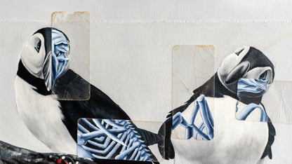 Alex Maravilla - Anidando nuevas generaciones / Mixta lienzo sobre madera - 70 x 90 cm