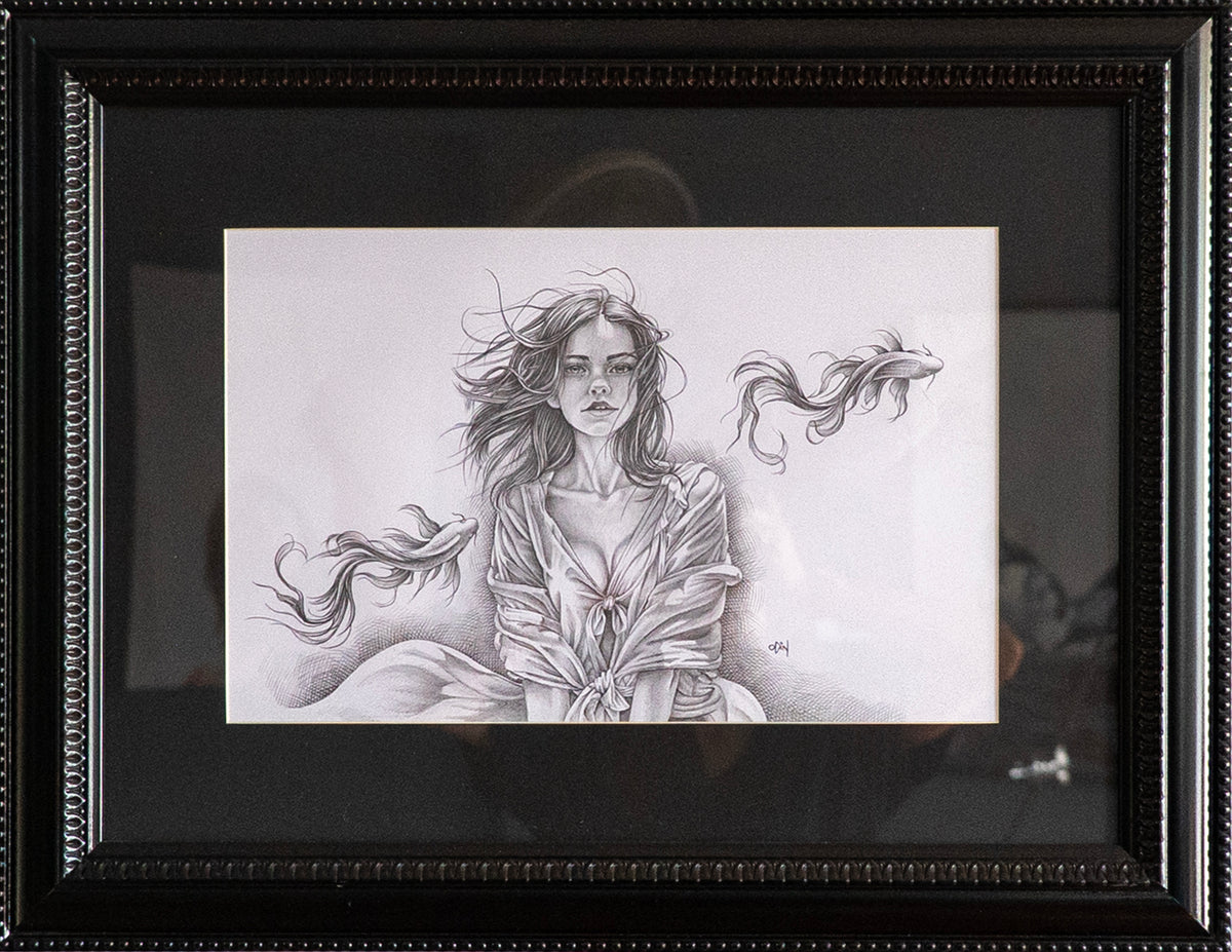 Odín Vazquez - El viento como la corriente / Lapiz sobre papel opalina - 43 x 28 cm