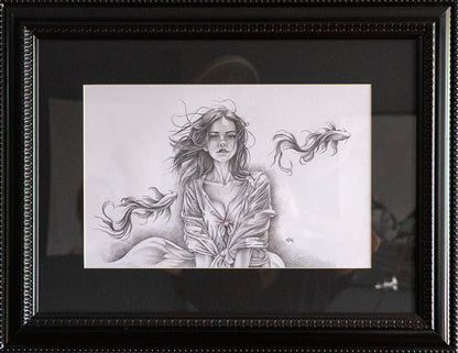 Odín Vazquez - El viento como la corriente / Lapiz sobre papel opalina - 43 x 28 cm