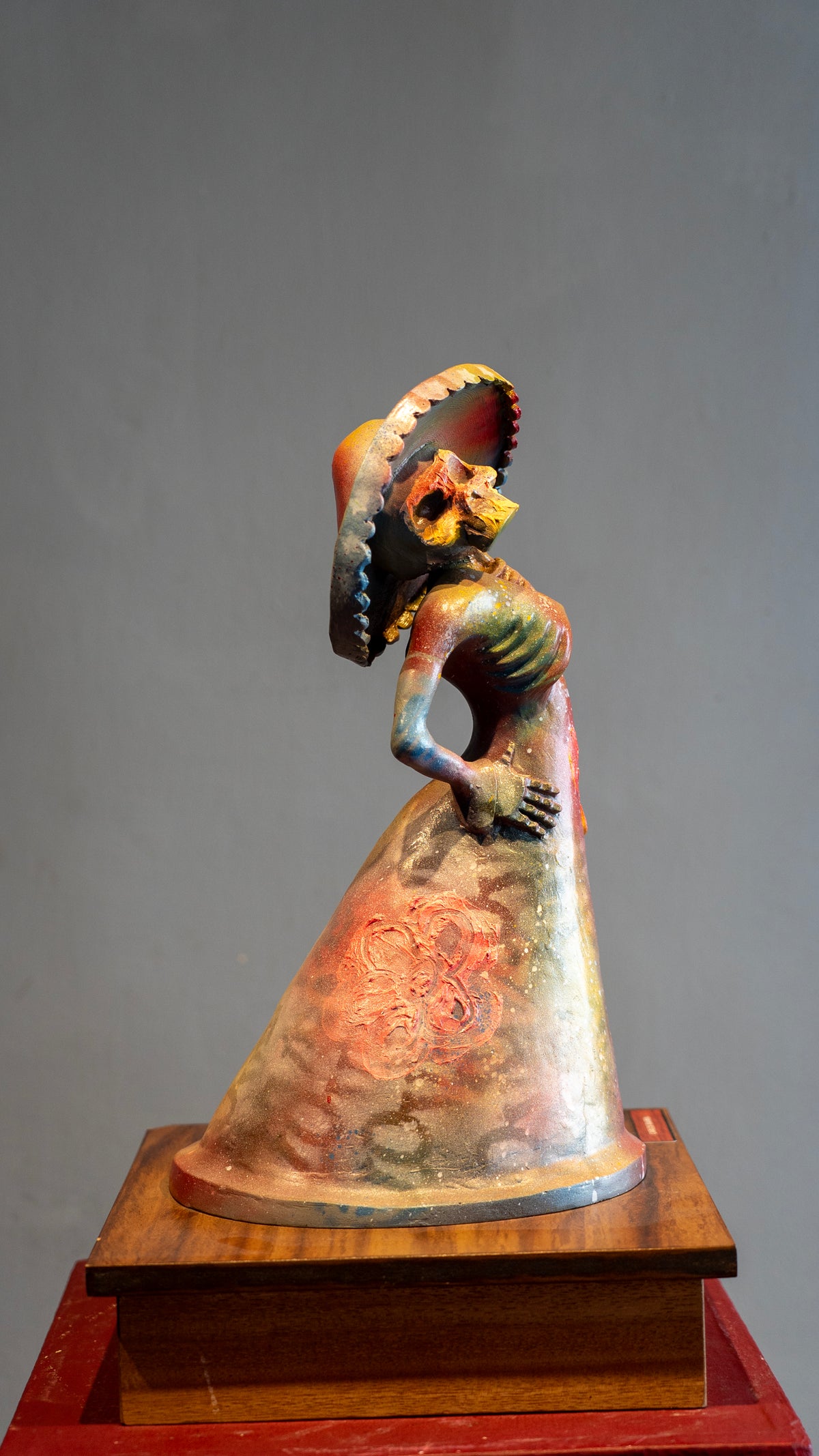 Carlos Ibarra – ST Catrina Corazon Colorido / Mixta sobre madera – 29 x 50 cm –