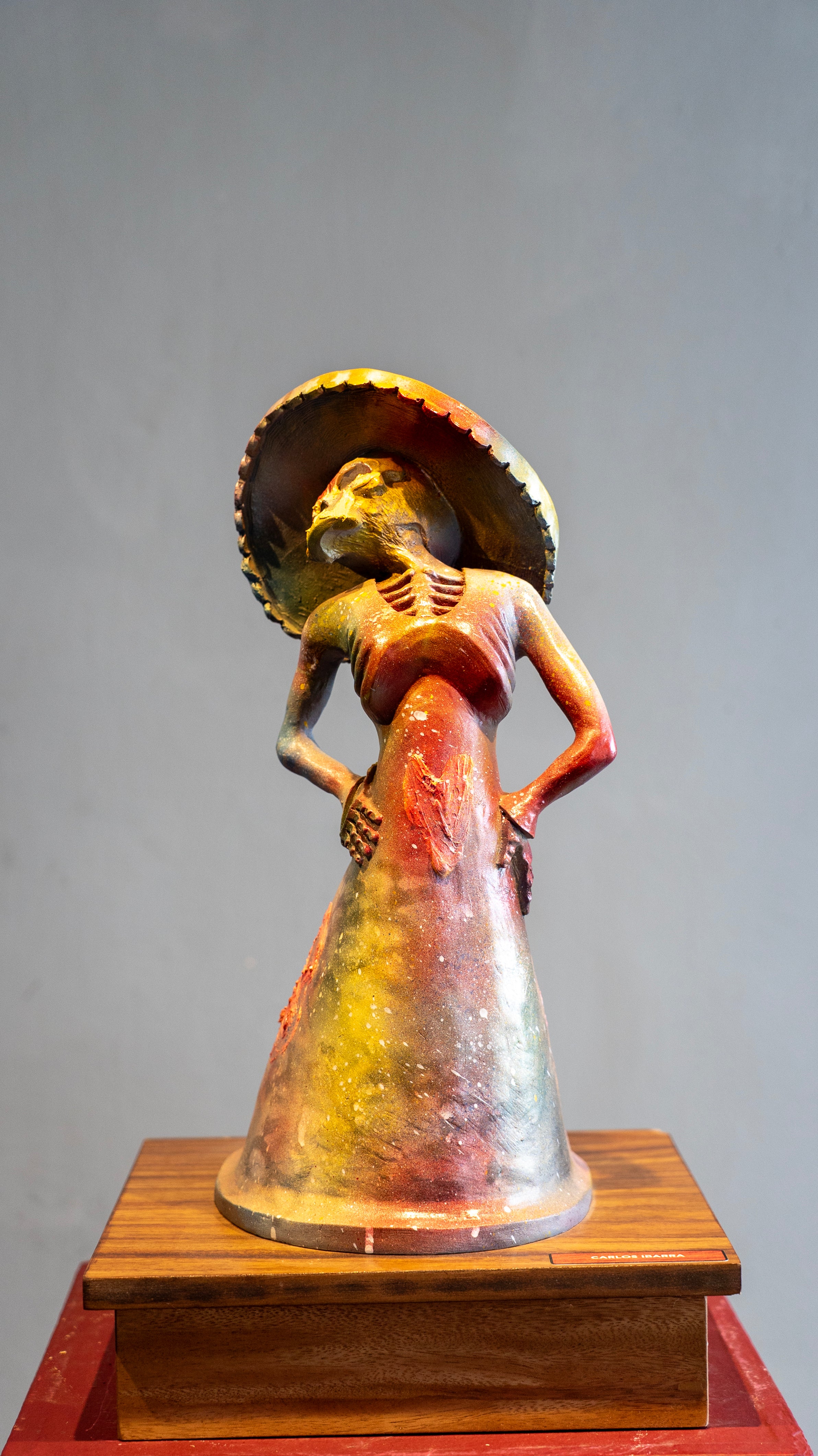 Carlos Ibarra – ST Catrina Corazon Colorido / Mixta sobre madera – 29 x 50 cm –